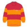 Long Sleeve Cut Up Polo “Raspberry Fluo Orange” 657073TKVA56667