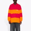 Long Sleeve Cut Up Polo “Raspberry Fluo Orange” 657073TKVA56667
