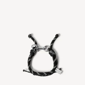 Malibu cord bracelet in black/white/shiny silver Malibu cord bracelet in black/white/shiny silver