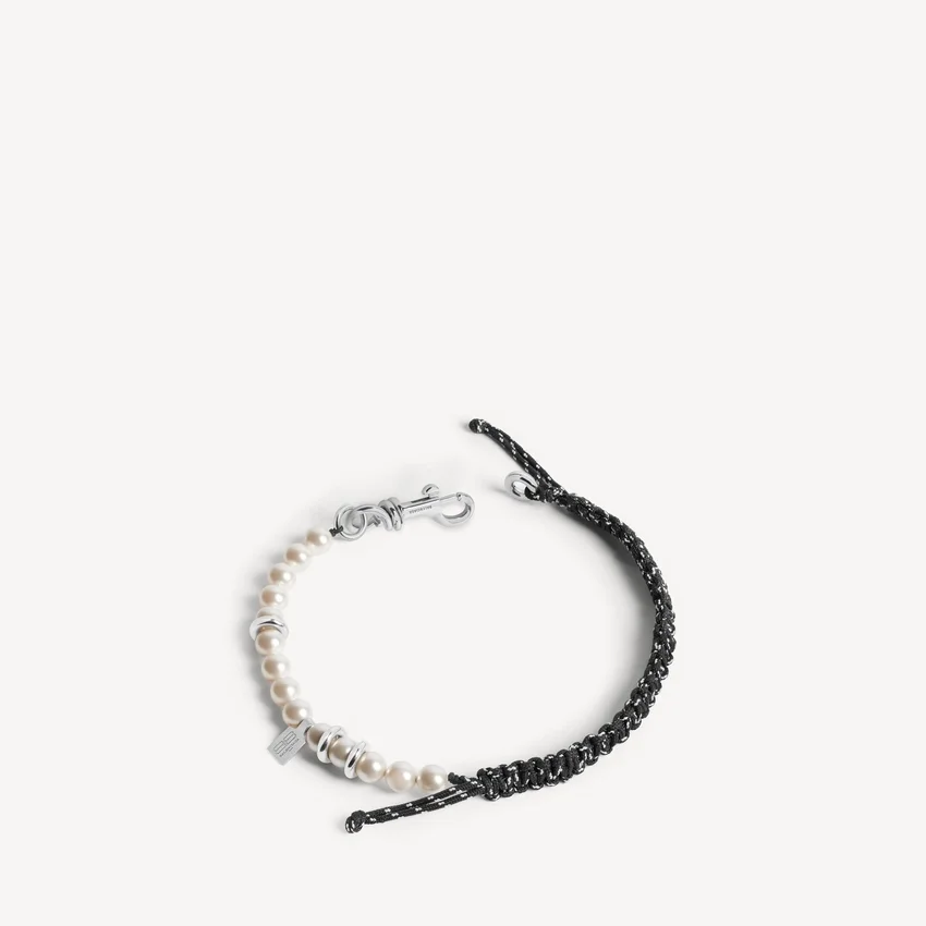 Malibu pearl bracelet/choker in black/white/shiny silver Malibu pearl bracelet/choker in black/white/shiny silver