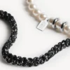 Malibu pearl bracelet/choker in black/white/shiny silver Malibu pearl bracelet/choker in black/white/shiny silver