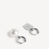 Malibu pearl earrings in shiny silver Malibu pearl earrings in shiny silver