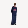 Men’s 3b football long sleeve v-neck t-shirt in dark navy/red
