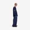 Men’s 3b football long sleeve v-neck t-shirt in dark navy/red