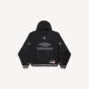 Men’s 3b football polo hoodie in black/anthracite Men’s 3b football polo hoodie in black/anthracite