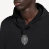Men’s 3b football polo hoodie in black/anthracite Men’s 3b football polo hoodie in black/anthracite