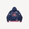 Men’s 3b football polo hoodie in dark navy Men’s 3b football polo hoodie in dark navy