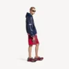 Men’s 3b football polo hoodie in dark navy Men’s 3b football polo hoodie in dark navy