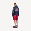 Men’s 3b football polo hoodie in dark navy Men’s 3b football polo hoodie in dark navy