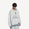 Men’s 3b football polo hoodie in grey/white Men’s 3b football polo hoodie in grey/white