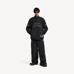 Men’s 3b football tracksuit jacket in black