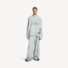 Men’s 3b football tracksuit jacket in new grey
