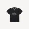 Men’s 3b football v-neck t-shirt oversized in black/anthracite