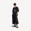 Men’s 3b football v-neck t-shirt oversized in black/anthracite