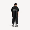 Men’s 3b football v-neck t-shirt oversized in black/anthracite