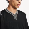 Men’s 3b football v-neck t-shirt oversized in black/anthracite