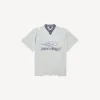 Men’s 3b football v-neck t-shirt oversized in grey/white