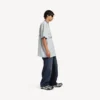 Men’s 3b football v-neck t-shirt oversized in grey/white
