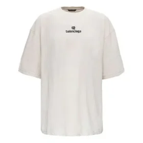 Men”s Balenciaga Alphabet Logo Short Sleeve Gray White 641614TJVA99054 Men”s Balenciaga Alphabet Logo Short Sleeve Gray White 641614TJVA99054