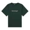 Men”s Balenciaga Alphabet Printing Round Neck Pullover Short Sleeve Green 612966TIV543011