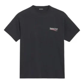 Men”s Balenciaga Alphabet Printing Short Sleeve Black 641675TIV521070 Men”s Balenciaga Alphabet Printing Short Sleeve Black 641675TIV521070