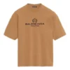 Men”s Balenciaga Alphabet Printing Version Short Sleeve Cream Yellow 594579TGV609605