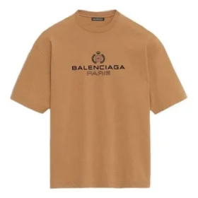 Men”s Balenciaga Alphabet Printing Version Short Sleeve Cream Yellow 594579TGV609605 Men”s Balenciaga Alphabet Printing Version Short Sleeve Cream Yellow 594579TGV609605