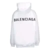 Men”s Balenciaga Back Alphabet hooded Long Sleeves White 556113TAV379000