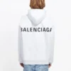Men”s Balenciaga Back Alphabet hooded Long Sleeves White 556113TAV379000