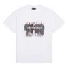 Men”s Balenciaga Band Portrait Printing Logo Retro Short Sleeve White 612966TIV479000