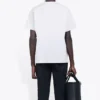 Men”s Balenciaga Band Portrait Printing Logo Retro Short Sleeve White 612966TIV479000