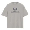 Men”s Balenciaga BB Logo Printing Short Sleeve Gray 544271TCV251300