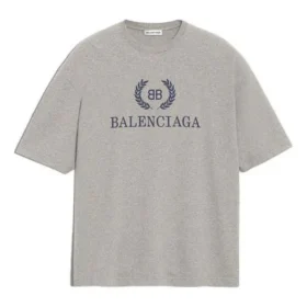 Men”s Balenciaga BB Logo Printing Short Sleeve Gray 544271TCV251300 Men”s Balenciaga BB Logo Printing Short Sleeve Gray 544271TCV251300