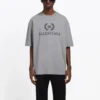 Men”s Balenciaga BB Logo Printing Short Sleeve Gray 544271TCV251300