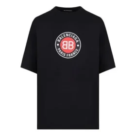 Men”s Balenciaga BLogo Printing Short Sleeve Black 612966TJVD61000 Men”s Balenciaga BLogo Printing Short Sleeve Black 612966TJVD61000