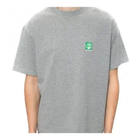Men”s Balenciaga Chest Logo Printing Short Sleeve Gray 594579THV631300 Men”s Balenciaga Chest Logo Printing Short Sleeve Gray 594579THV631300