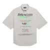 Men”s Balenciaga Cotton Loose Short Sleeve Shirt Gray 664627TKM102967