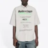 Men”s Balenciaga Cotton Loose Short Sleeve Shirt Gray 664627TKM102967