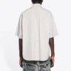 Men”s Balenciaga Cotton Loose Short Sleeve Shirt Gray 664627TKM102967