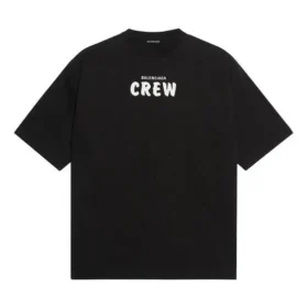 Men”s Balenciaga Crew Alphabet Printing Short Sleeve Black 620969TIV741070 Men”s Balenciaga Crew Alphabet Printing Short Sleeve Black 620969TIV741070