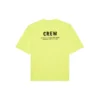 Men”s Balenciaga Crew Alphabet Printing Short Sleeve Fluorescent Green 620969TIVG97072