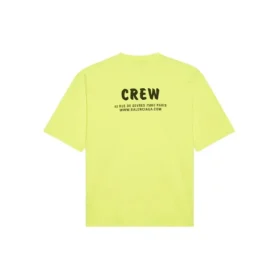 Men”s Balenciaga Crew Alphabet Printing Short Sleeve Fluorescent Green 620969TIVG97072 Men”s Balenciaga Crew Alphabet Printing Short Sleeve Fluorescent Green 620969TIVG97072