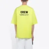 Men”s Balenciaga Crew Alphabet Printing Short Sleeve Fluorescent Green 620969TIVG97072