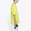 Men”s Balenciaga Crew Alphabet Printing Short Sleeve Fluorescent Green 620969TIVG97072
