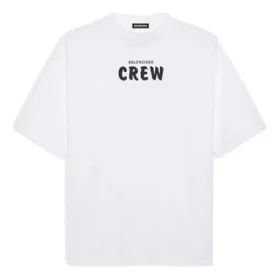 Men”s Balenciaga Crew Alphabet Printing Short Sleeve White 620969TIV749040 Men”s Balenciaga Crew Alphabet Printing Short Sleeve White 620969TIV749040