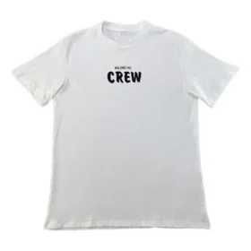 Men”s Balenciaga Crew Printing Short Sleeve White 620941TIV749040 Men”s Balenciaga Crew Printing Short Sleeve White 620941TIV749040