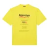 Men”s Balenciaga Dry Cleaning Boxy Logo Printing Loose Short Sleeve Yellow 651795TKVF87175