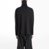 Men”s Balenciaga Embroidered Logo Half Zipper High Collar Black 486144TWK521000