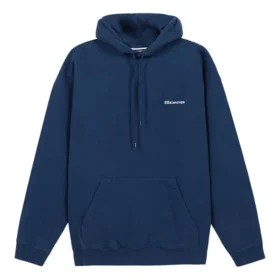 Men”s Balenciaga Fleece Lined Loose Version hooded Long Sleeves Blue 570811TJV854866