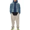 Men”s Balenciaga Fleece Lined Loose Version hooded Long Sleeves Blue 570811TJV854866